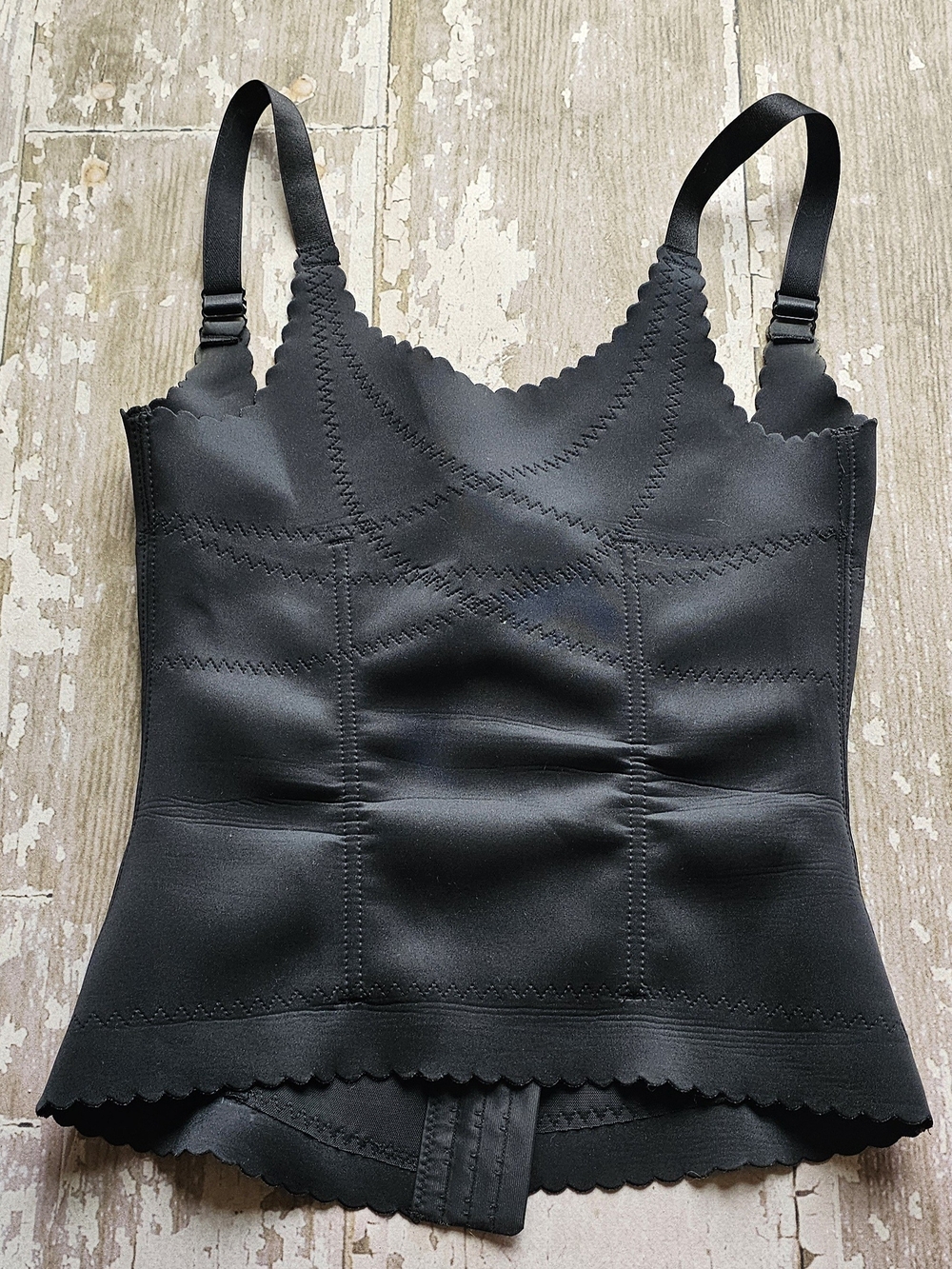 Prima Valentina Black Scalloped Shaping Camisole Size Large
